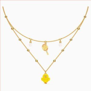 Swarovski Line Friends Tennis Layered Necklace